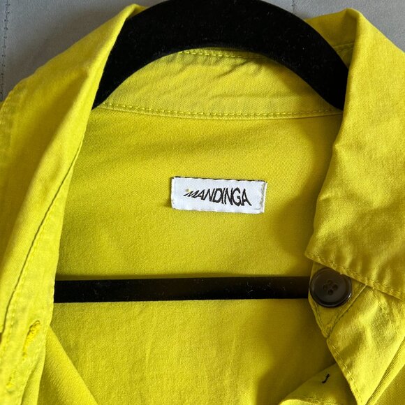 Mandinga Size S Chartreuse Button Down with wide sleeves - Picture 5 of 5